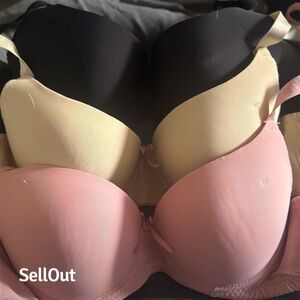 Viola's Secret Women's 3-Pack Full Coverage Push-Up Bras 38B Multicolor